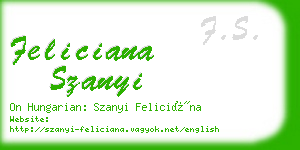 feliciana szanyi business card